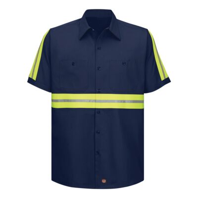 Men's Enhanced Visibility Short Sleeve Cotton Work Shirt Thumbnail