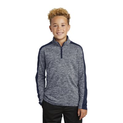 Youth PosiCharge ® Electric Heather Colorblock 1/4 Zip Pullover Thumbnail